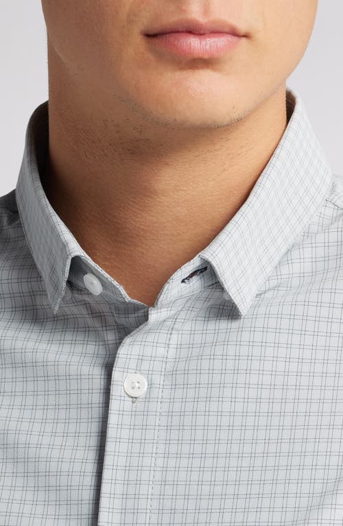 Mizzen + Main Mizzen+main Leeward Trim Fit Microplaid Performance Button-up Shirt In Aluminum Joel Plaid