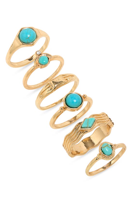 Shop Melrose And Market Pack Of 6 In Turquoise- Gold