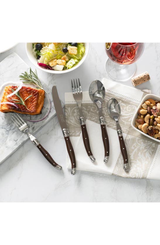 French Home Laguiole 20-piece Flatware Set In Chocolate Brown