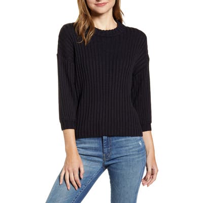 Velvet By Graham & Spencer Rib Wool Blend Sweater, Blue