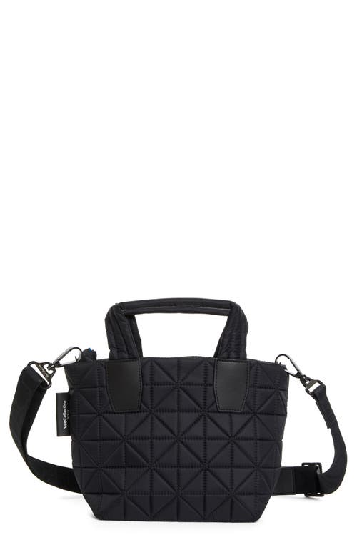 Mini Vee Water Repellent Quilted Nylon Tote in Black