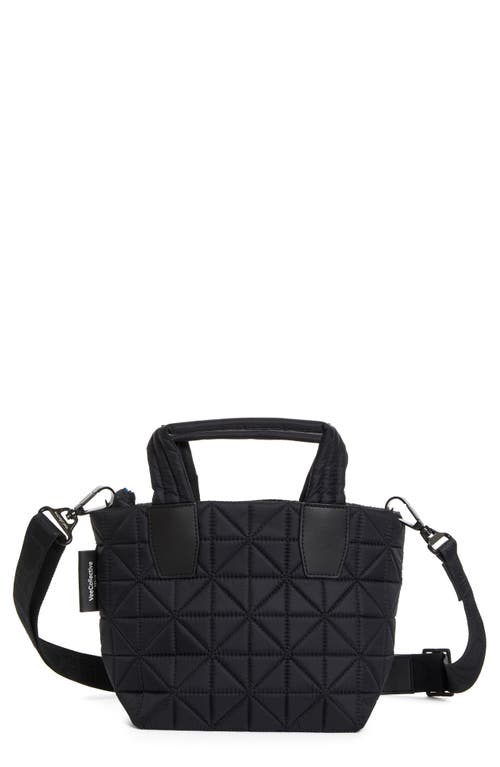 Shop Veecollective Mini Vee Water Repellent Quilted Nylon Tote In Black