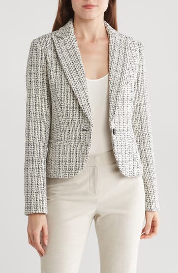 Amanda & Chelsea Bouclé Blazer In Gray