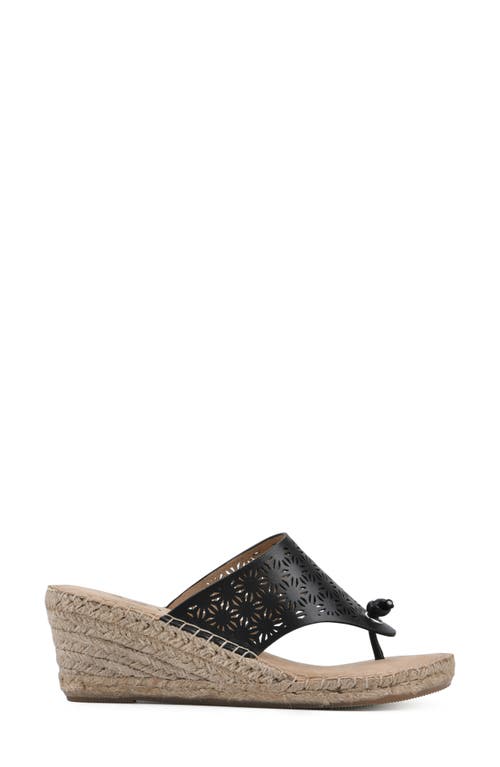 Shop White Mountain Footwear Beaux Espadrille Wedge Sandal In Black/smooth
