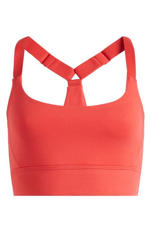 Shop Beyond Yoga Powerbeyond Strive Longline Sports Bra In Retro Red