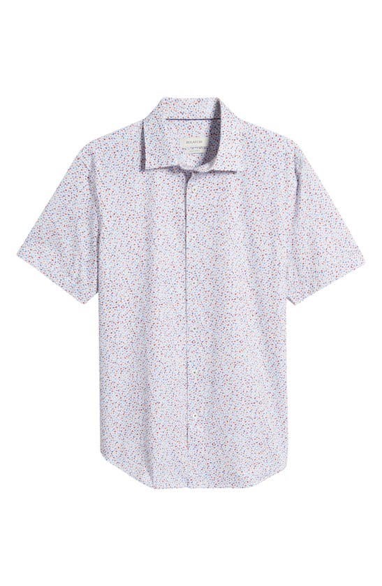 Shop Bugatchi Miles Ooohcotton® Short Sleeve Button-up Shirt In Pimento