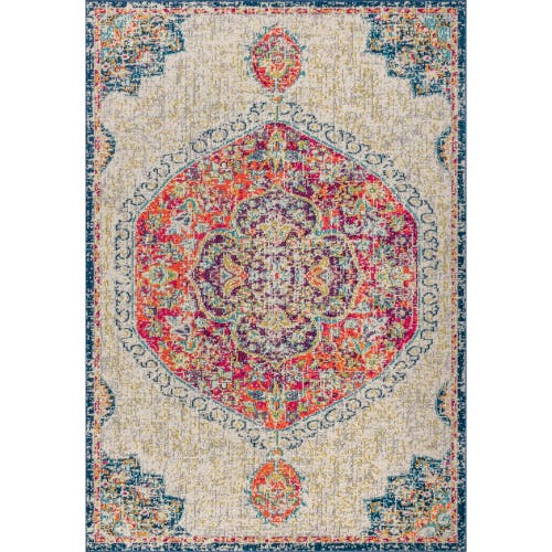 Jonathan Y Bohemian Flair Boho Vintage Medallion Area Rug In Cream/orange