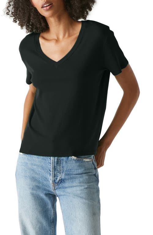 Michael Stars Dylan Classic V-Neck Shirt in Black at Nordstrom