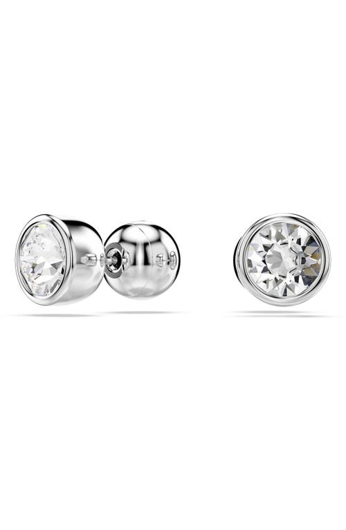 Shop Swarovski Imber Crystal Stud Earrings In Silver