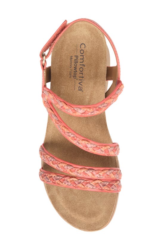 Shop Comfortiva Silvia Wedge Sandal In Tomato Multi