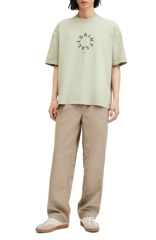 Shop Allsaints Tierra Logo Graphic T-shirt In Herb Green