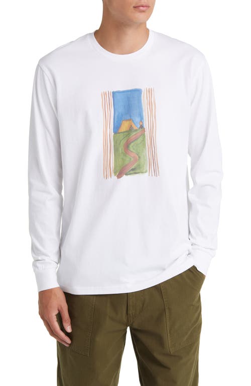 FORET Remote Long Sleeve Organic Cotton Graphic T-Shirt in White