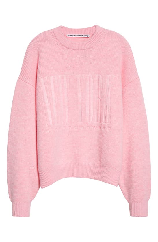 ALEXANDER WANG Cropped Crewneck Sweater in Prism Pink www.salaberlanga.com
