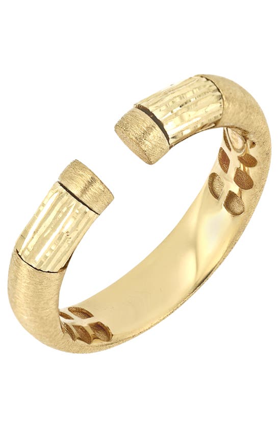Bony Levy Mix Texture Cuff Ring In 14k Yellow Gold