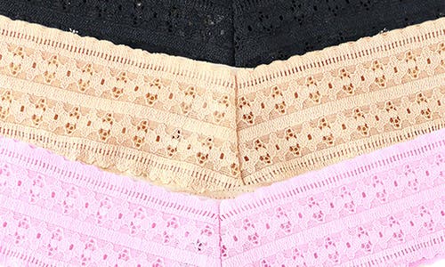 Shop Hanky Panky Dreamease™ Assorted 3-pack Low Rise Thongs In Chai/black/cotton Candy Pink