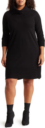 Cowl neck sweater sales dress plus size