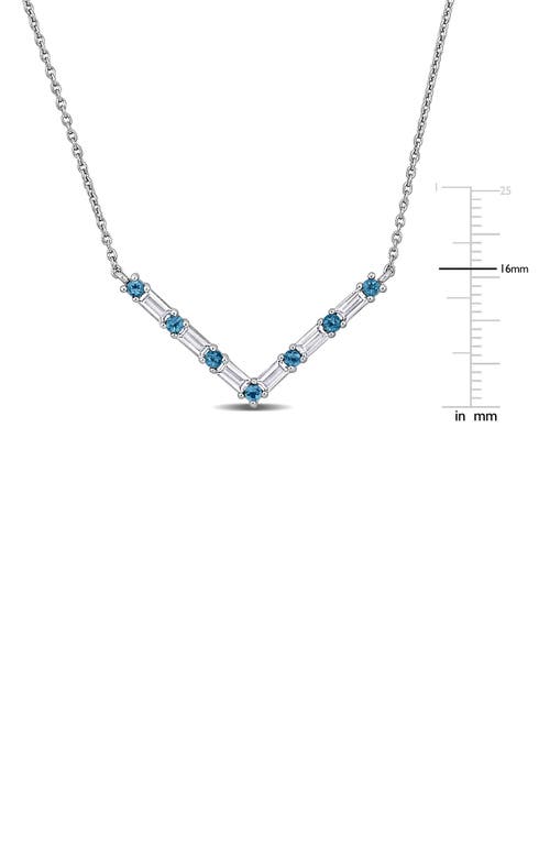 Delmar Blue Topaz & White Topaz Chain Necklace In Blue