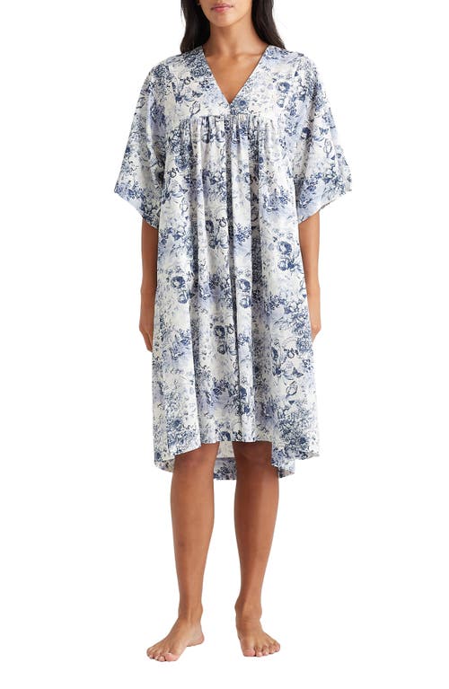 Shop Papinelle Toile De Jouy Caftan Nightgown In French Blue