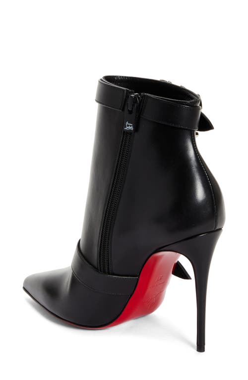 Shop Christian Louboutin Giddylina Logo Buckle Pointed Toe Bootie In Black