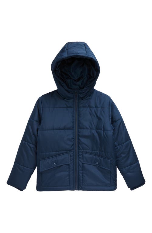Nordstrom Kids' Hooded Puffer Jacket in Navy