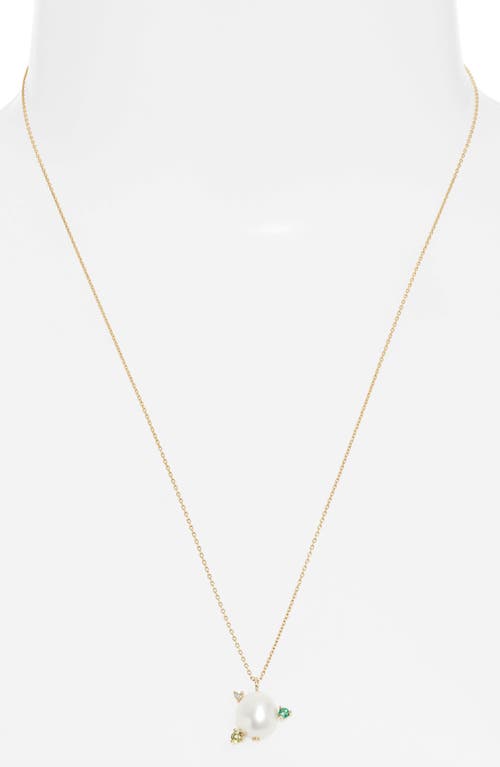 POPPY FINCH POPPY FINCH STONE CULTURED PEARL PENDANT NECKLACE