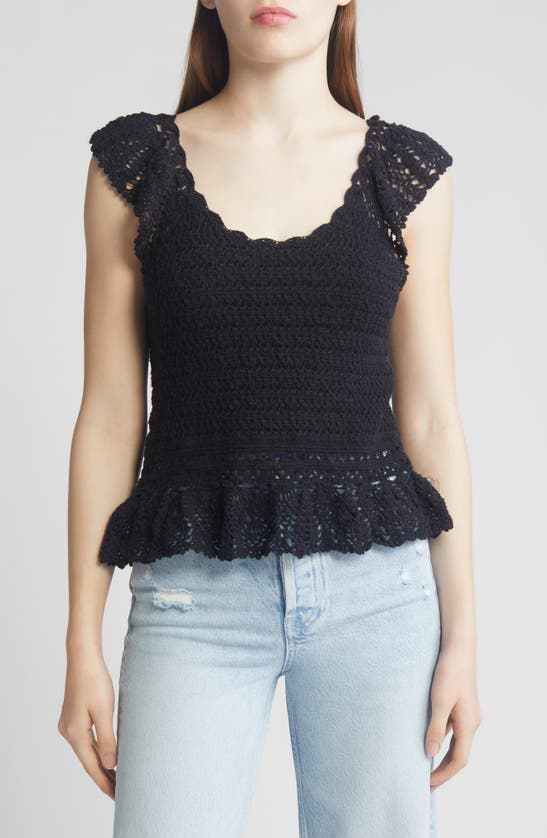 Shop Rails Hattie Sleeveless Knit Crop Top In Black
