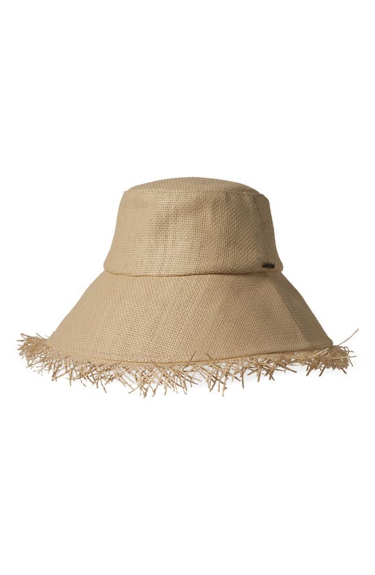 Shop Brixton Alice Packable Straw Bucket Hat In Natural/ Natural