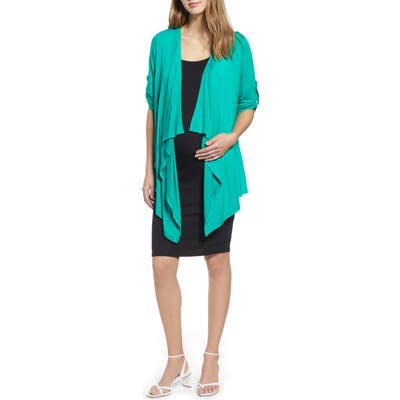 Angel Maternity Maternity Body-Con Tank Dress & Waterfall Cardigan, Black