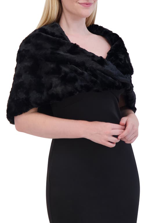 Eliza J Furbie Faux Fur Capelet In Black