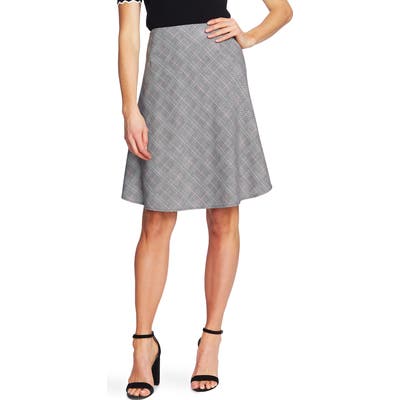 Cece Pop Plaid Flounce Skirt, Grey
