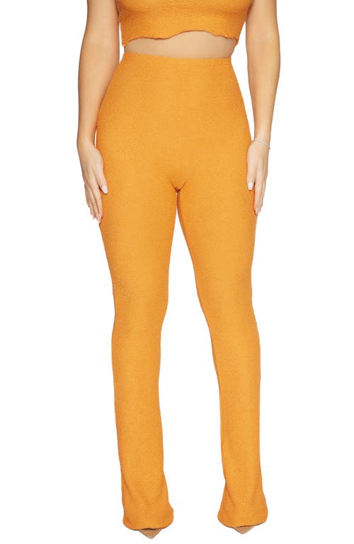 Naked Wardrobe Elastic Lace Bootcut Pants in Orange