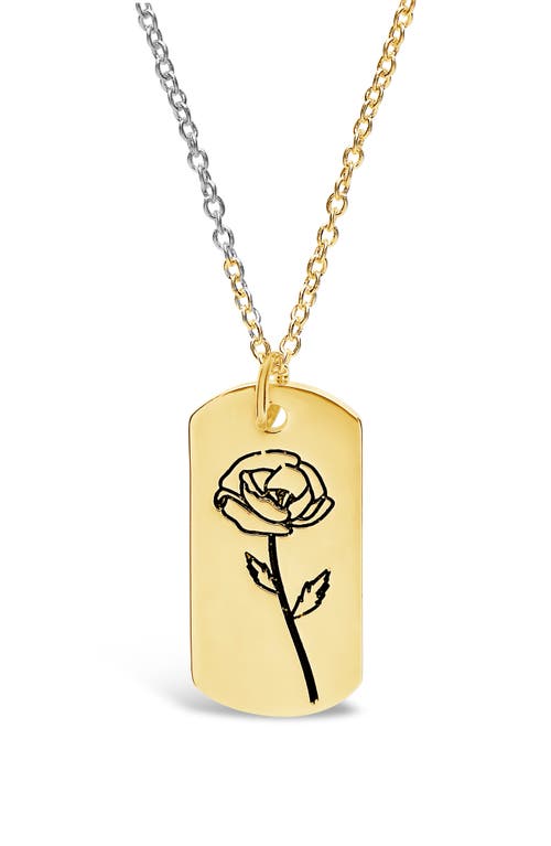 Sterling Forever Birth Flower Pendant Necklace In Gold/august