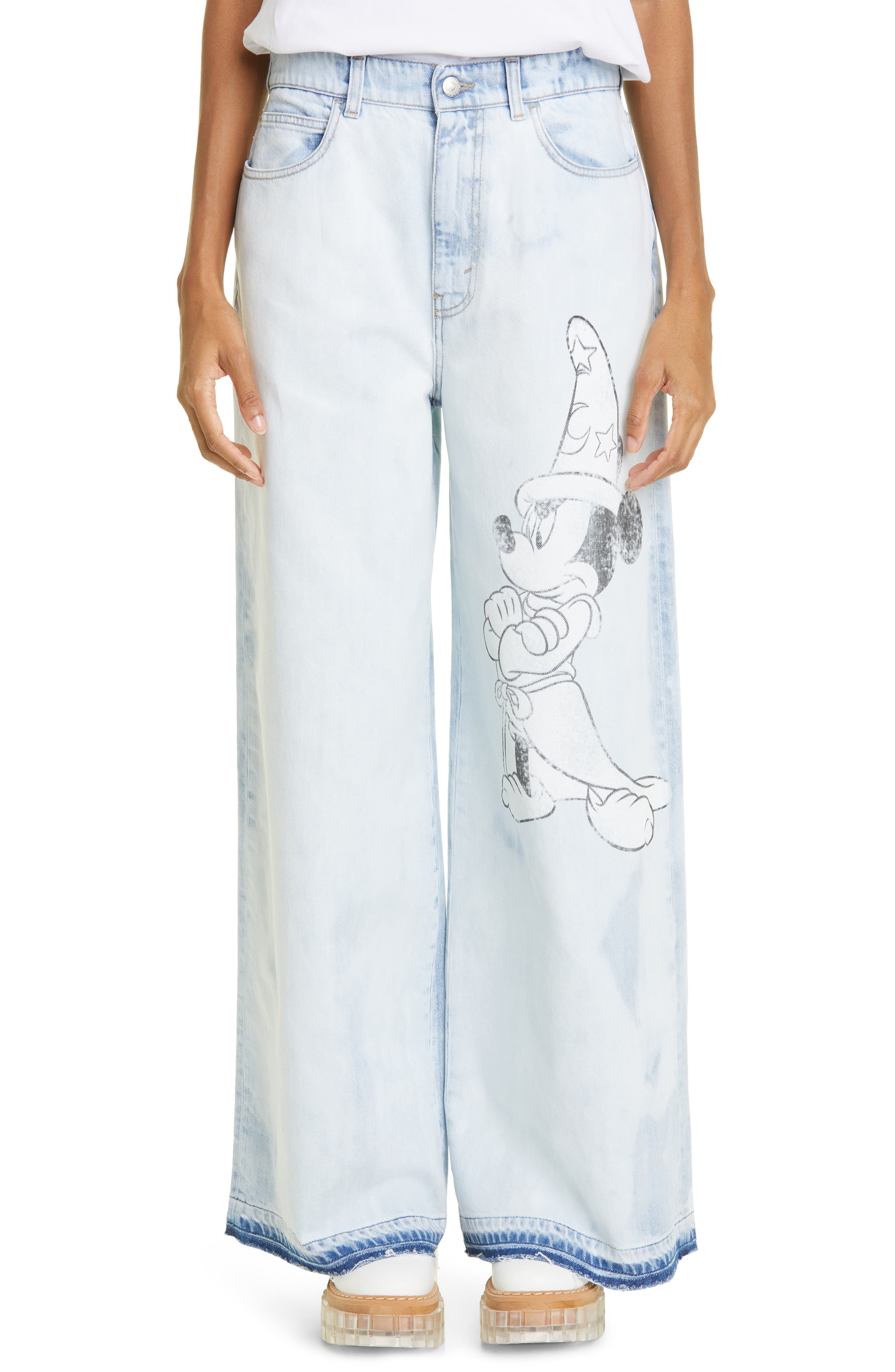 Stella McCartney x Disney Fantasia Mickey Wide Leg Jeans | Nordstrom