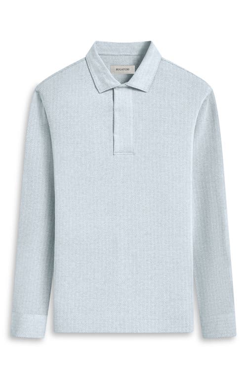 Shop Bugatchi Long Sleeve Cotton Blend Polo In Sage