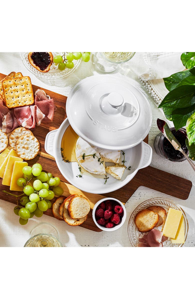 Staub Ceramic Dish with Lid, Alternate, color, White