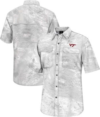 Men's Colosseum White Virginia Tech Hokies Realtree Aspect Charter  Full-Button Fishing Shirt
