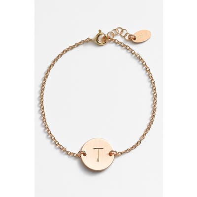 Nashelle 14K-Gold Fill Initial Disc Bracelet