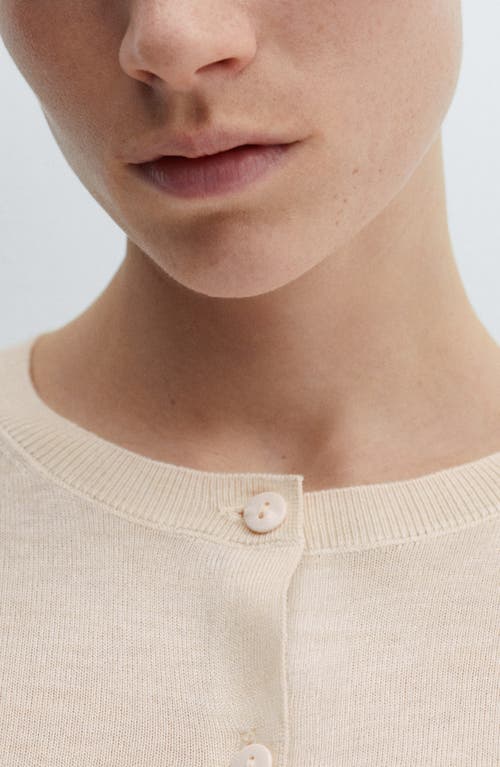 Mango Button-up Cardigan In Ecru