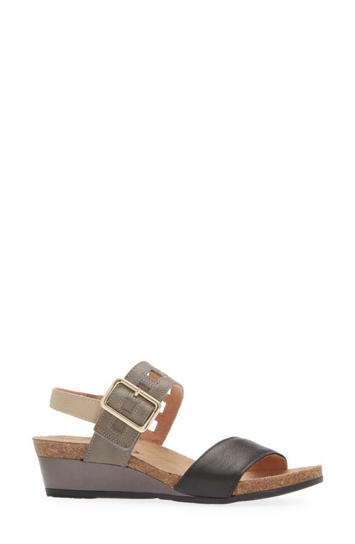 Naot Dynasty Wedge Sandal In Soft Black/gray/beige