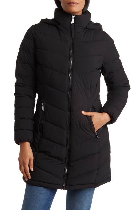   Essentials Women's Lightweight Water-Resistant Hooded Puffer  Coat (Available in Plus Size), Black, X-Small : Clothing, Shoes & Jewelry