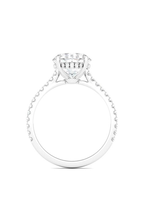 Shop Hautecarat Oval Cut Pavé Lab Created Diamond Ring In 2.50 Ctw 18k White Gold