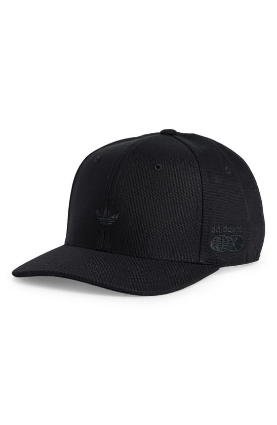 Shop Adidas Originals Modern Canvas Baseball Cap In Black/ Carbon Grey