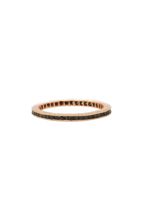 Sethi Couture Channel Set Diamond Ring In Rose Gold/black Diamond