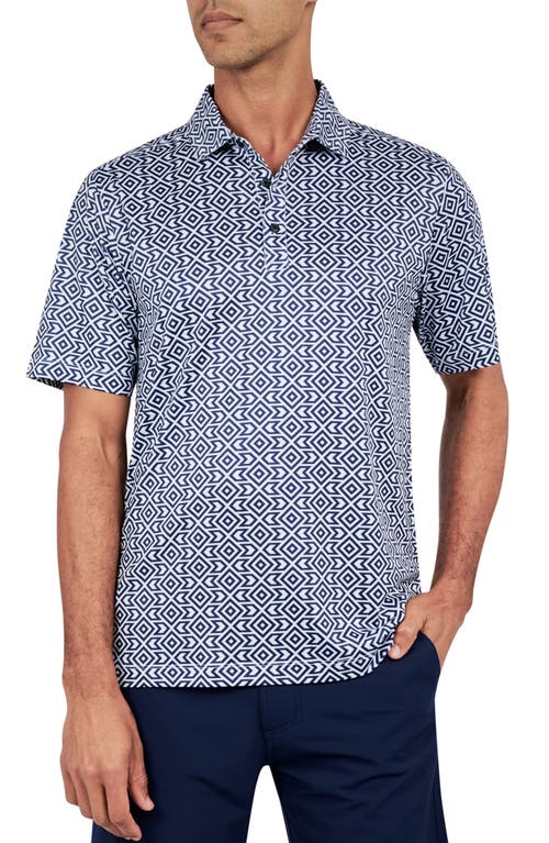 Shop Construct Con.struct Geo Diamond Print Performance Golf Polo In Navy