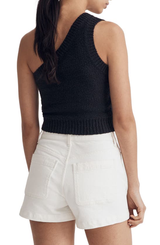Shop Madewell Patch Pocket High Waist Denim Shorts In Tile White