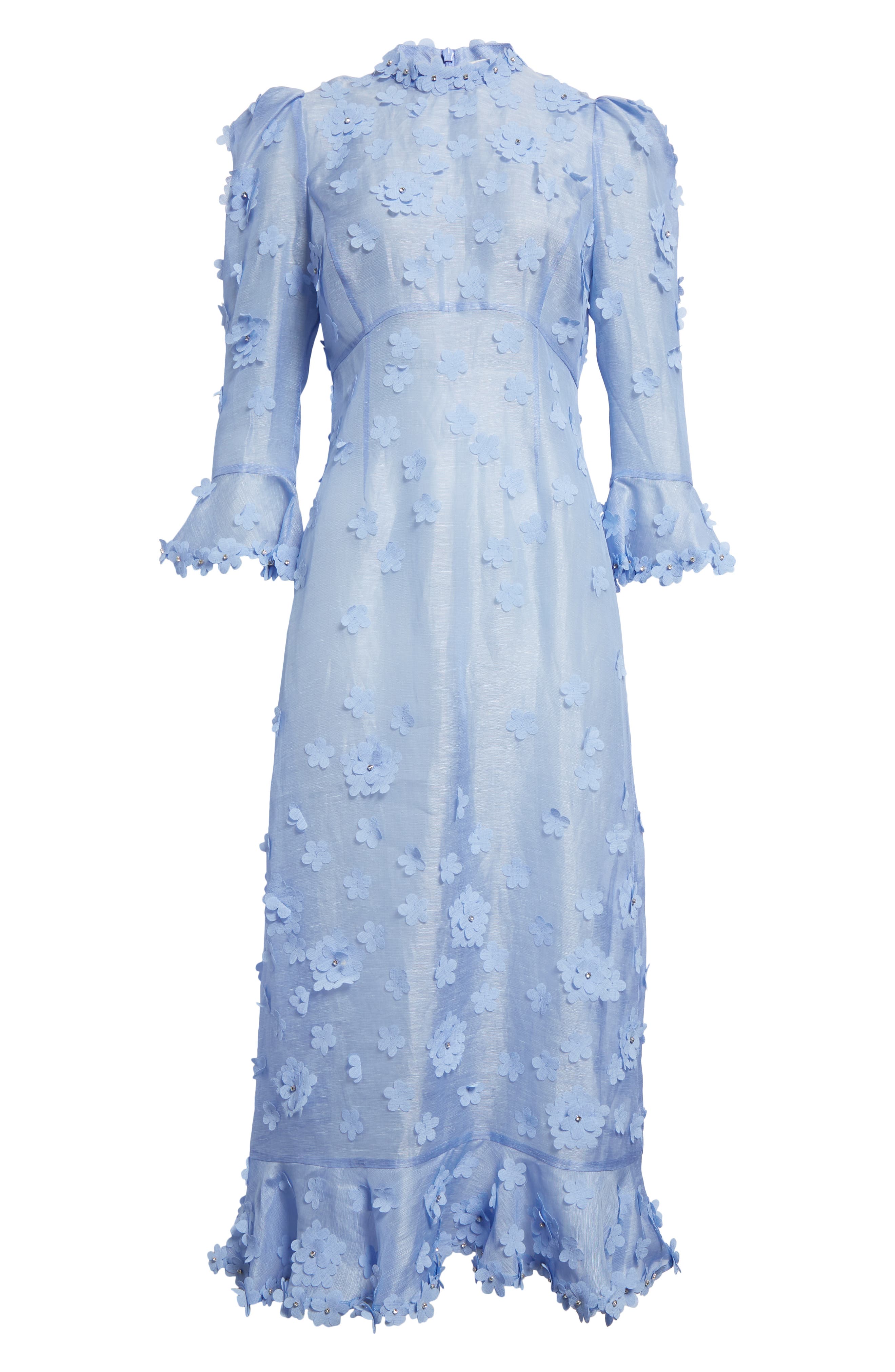 Zimmermann Matchmaker Lift Off Embellished Linen & Silk Midi Dress in  Jacaranda | Smart Closet