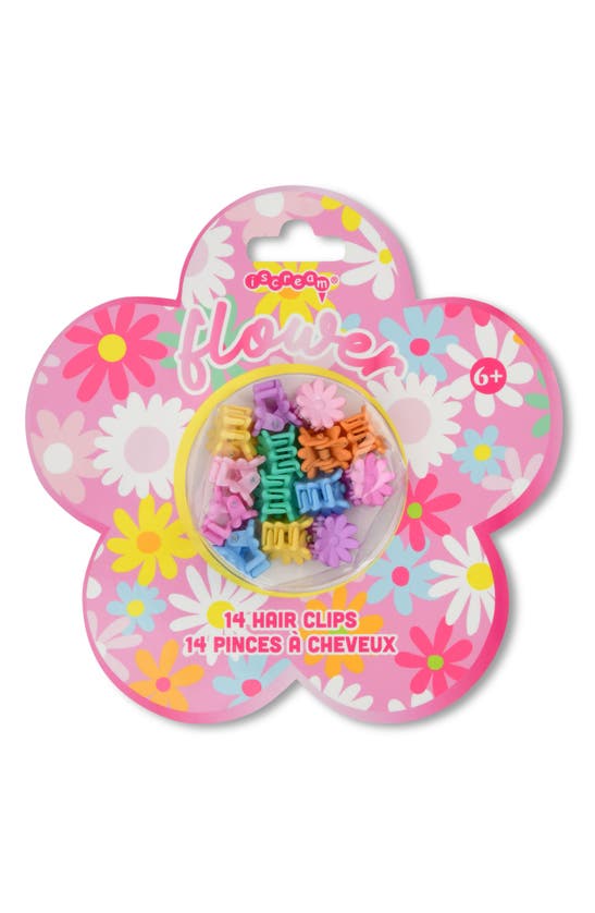 Shop Iscream Kids' Flower Power Assorted 14-pack Hair Clips In Pink Multi