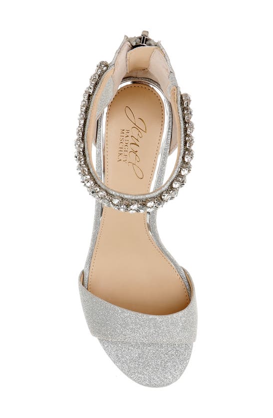 Jewel Badgley Mischka Badgley Mischka Collection Louise Ankle Strap Sandal In Silver