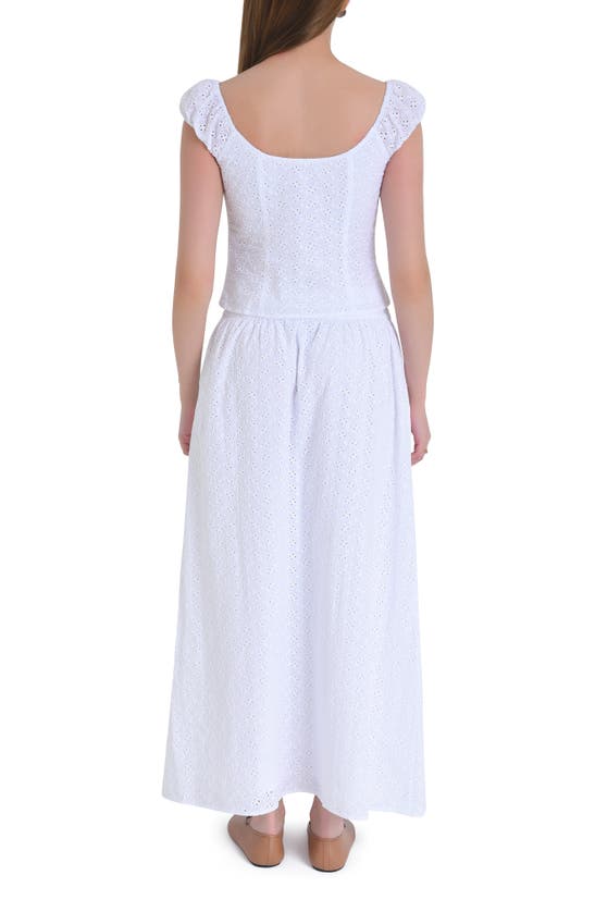 Shop Wayf Catalina Eyelet Embroidery Top In Ivory