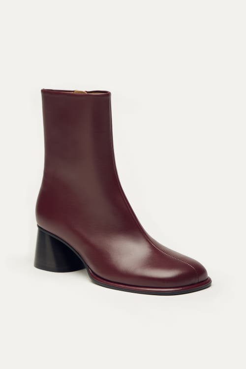 Want Les Essentiels De La Vie Want Les Essentiels Holton Smooth Leather Heeled Boots In Dark Cherry